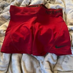 Barely worn red Nike pro shorts!